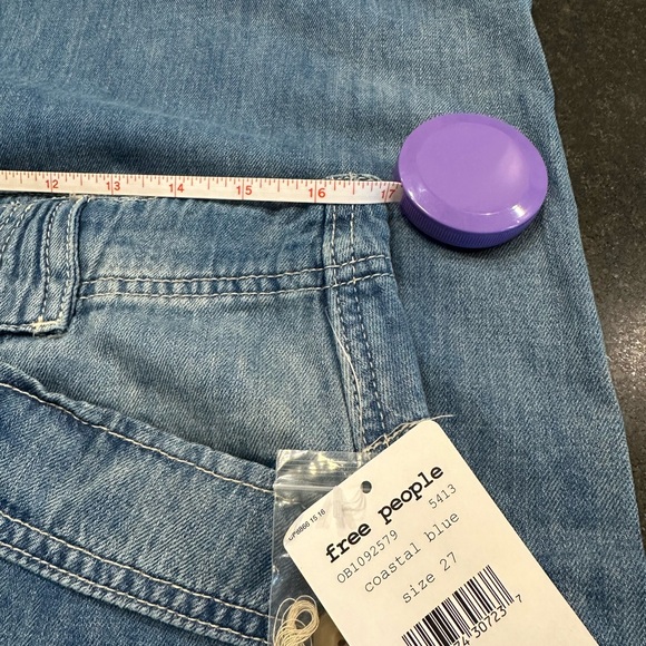 *NEW (Online Order)* FREE PEOPLE Birch Denim Coastal Blue Barrel Fit — 24 - Picture 9 of 10